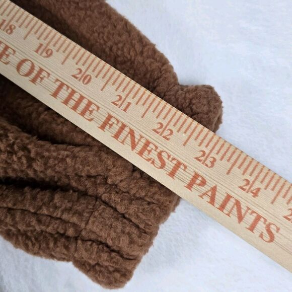 Fashion Sherpa Fleece Jacket Women Brown Polyester Medium Zip Pockets Snap Comfy - Picture 9 of 11